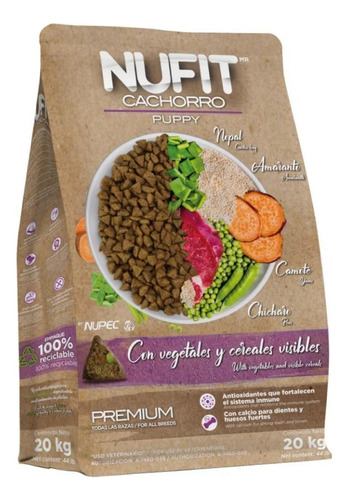Imagen 1 de 3 de Nufit Cachorro By Nupec 20 Kg
