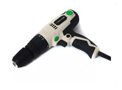 Taladro Atornillador Percutor 10mm Control De Torque Salkor Color Blanco Con Negro Frecuencia 50/60