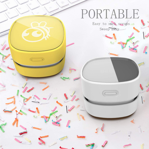 Aspiradora De Escritorio Odistar Mini Barredora De Mesa Blanco