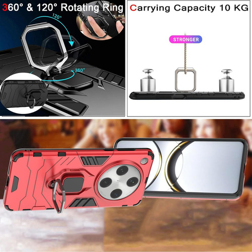Funda Uso Rudo Carcasa Para Oppo Find X8 Pro 5g +mica Rojo Oppo Find X8 Pro 5g