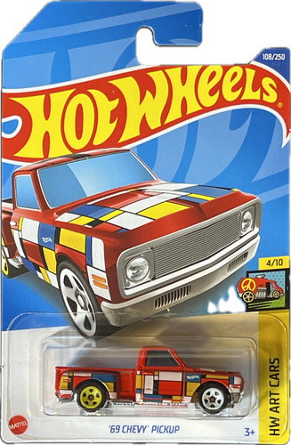 Hot Wheels 69 Chevy Pickup Hw Art Cars Hcv74
