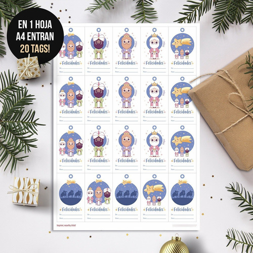 Imagen 3 de 3 de Etiquetas Tags Imprimibles Reyes Magos Para Regalos