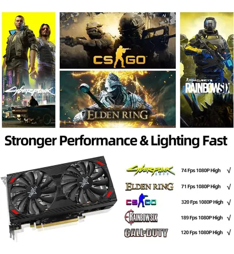 Tarjeta Grafica Aisurix Rx 5500 Xt 8gb Gddr6, 128 Bits
