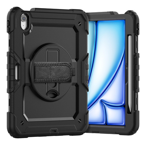 Funda Para iPad Air 6ª Gen 11 Pulgadas 2024 (m2) Correa Mica Color Negro
