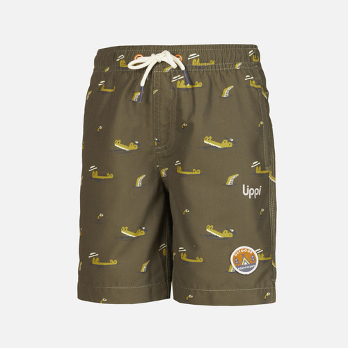Short Niño Aqua Swimwear Print Oliva Oscuro Lippi