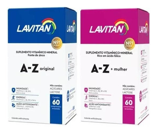 Kit Lavitan A-z Casal / Homem E Mulher 60 Comp Cada Caixa