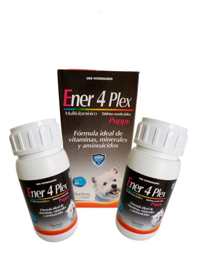 Pack 2 Vitaminas Perro Ener 4 Plex Cachorro 60 T Crecimiento
