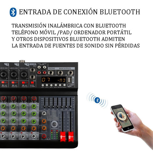 Consola Mezcladora, Mezclador De Audio De 6 Canales