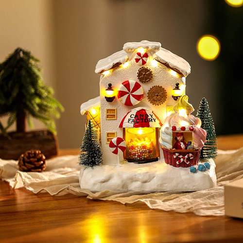 Figura Iluminada Da Vila De Natal Caixa De Casa De Natal
