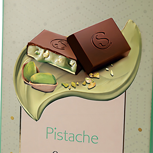 Tablete De Pistache Cacau Show Barra Lanut 130g Recheada