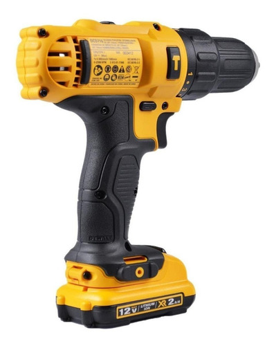 Imagen 2 de 2 de Taladro percutor inalámbrico de 10mm DeWalt DCD716D2 12V + accesorios 220V