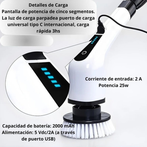 Cepillo Eléctrico Limpieza 9en1 Multifunción Hogar Auto Usb