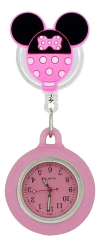 Reloj De Enfermera Minnie Con Bolsito Rosado