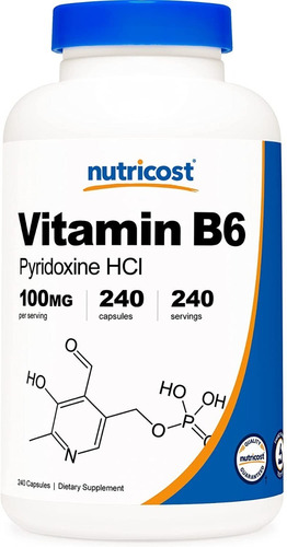 Nutricost Vitamina B6 (piridoxina Hcl) 100 Mg 240 Caps