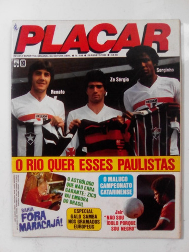 Revista Placar 538 Poster São Paulo  - Santos Atletico 1980