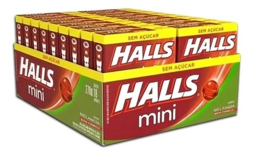 Drops Halls Mini Sem Acucar 18un Mdlz Melancia