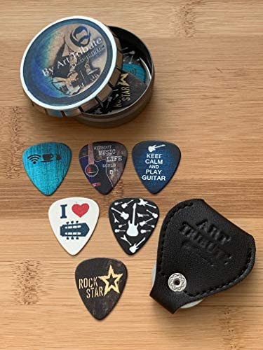Caja De 12 Púas De Guitarra Geniales Y Juego De Soporte Para