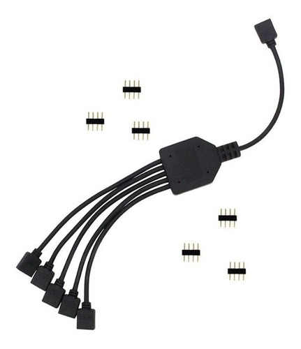 Cable Divisor Rgb Pc Tiras Led 1 A 5 Conector Hembra 4 Pin