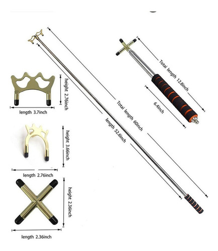 - Billiard Pool Accessory Pole, 1 Rod, 1 Head