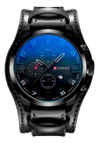 Reloj Curren Hombre Análogo Fechador Ejecutivo Casual Cuarzo Color De La Correa Negro