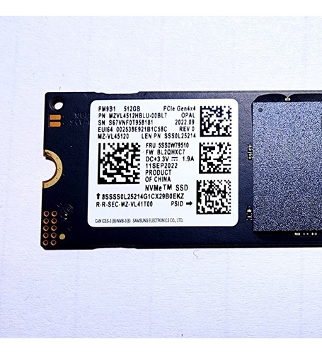 Disco Solido Ssd M.2 2280 512gb Samsung Pm9b1 Pcie 4.0 X4