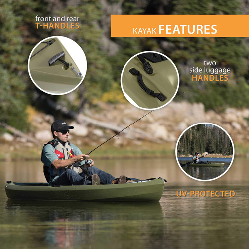 Lifetime Tamarack Angler Sit-on-top - Kayak, Oliva, 120 Oliva/pétalos De Pincel.