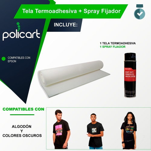 Kit Sublimacion Remera Algodón Tela Termoadhesiva+aerosol Ya