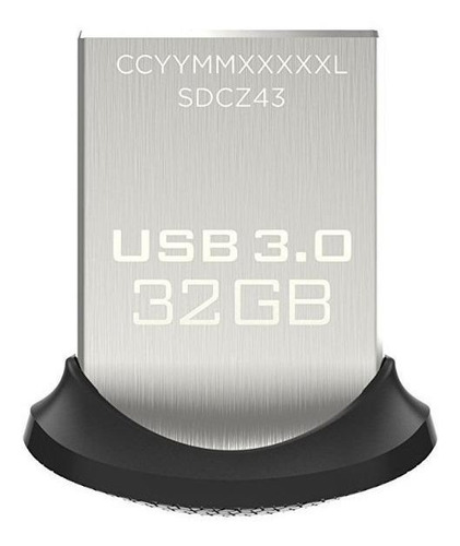 Memoria USB SanDisk Ultra Fit 32GB 3.0 negro y plateado