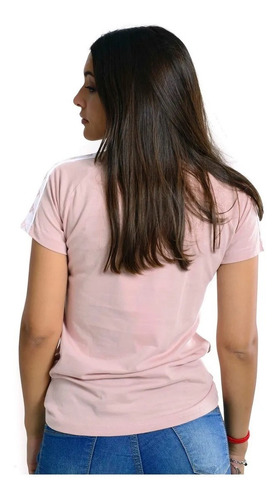 Imagen 2 de 4 de Remera Kappa Authentic Apan Rosa Blanco Mujer