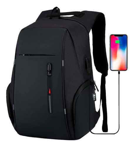 Mochila De Gran Capacidad Antirrobo Para Laptop Cargador Usb