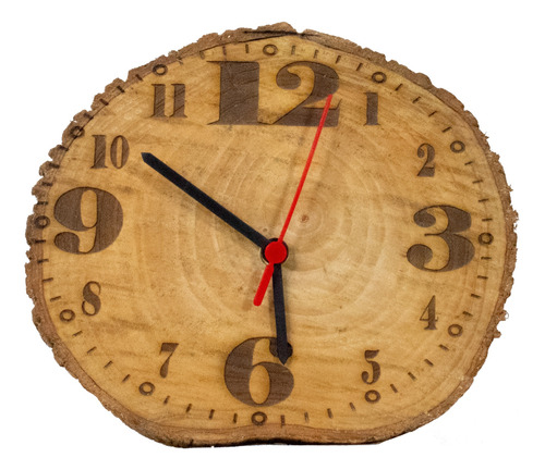 Reloj De Pared  Madera Natural 28 Cm Vintage