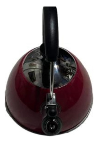 Pava Silbadora 2,5 Lts. Acero Inoxidable Aluminio Rojo