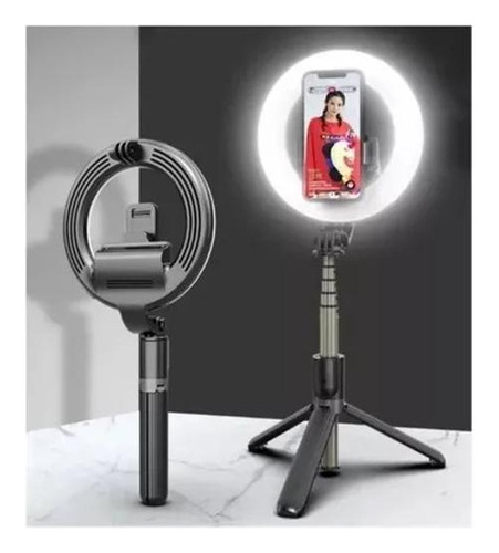 Led Selfie Stick Ring Light Tripé L07 Bluetooth