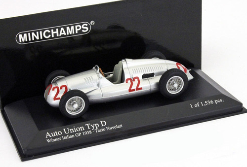 Auto Union Typ D # 22 1938 Tazio Nuvolari Minichamps Es 1/43