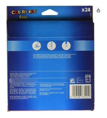 24 Pinturas Colores Maped De 4mm + Lapicera Shink Maped