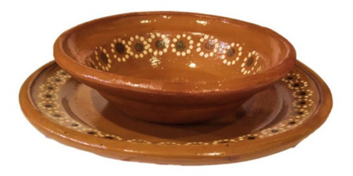40pzs Plato De Barro Pozolero Para Caldos Pozole Kit Redondo