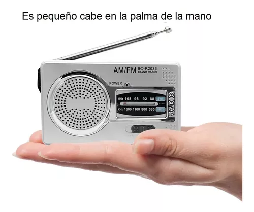 Radio de bolsillo portátil pequeña que funciona con batería material ABS  AM/FM