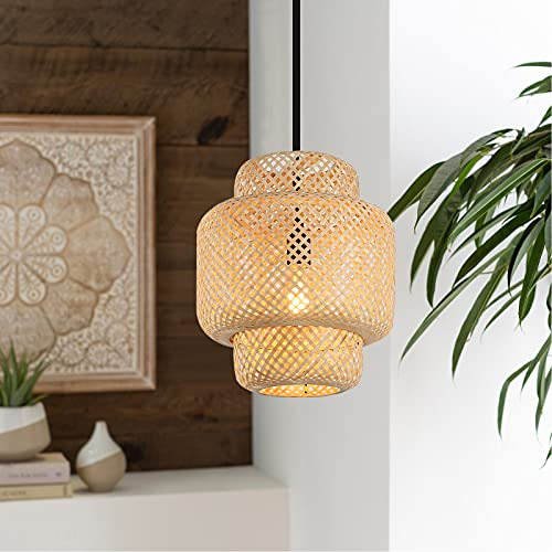 Contemporary Drum Pendant Lighting 11.5ft Cord, Plug In...