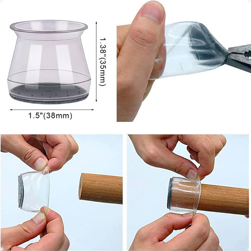 Protectores De Suelo Para Patas De Sillas Silicona Y Fieltro Caja X1 Antideslizante Proteccion Suelos Evita Rayones Ruidos Accesorios Para Muebles Hogar Otec