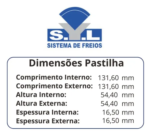Pastilha Freio Dianteira Tiggo 2010 Até 2012 Syl1671 Pastilha Freio Dianteira Tiggo 2010 Até 2012 Syl1671
