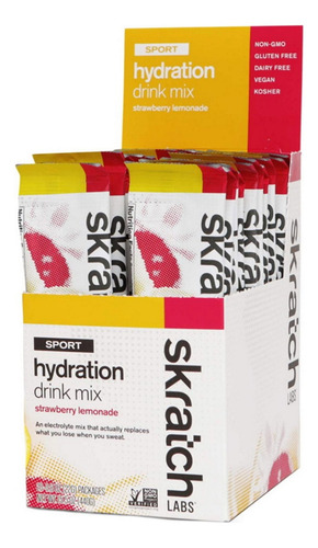 Hidratacion Skratch Caja Drinkmx Strawberry 20pz Sklhydstr20