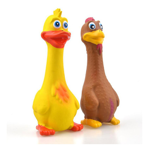 Juguetes De Goma De Pollo Para Perros, Amarillo 19x7cm
