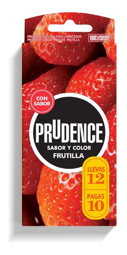 Preservativo Prudence Frutilla, 1 Caja, 12 Und., L12p10