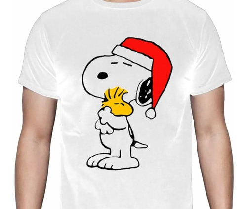 Snoopy - Peanuts - Navidad - Woodstock - Abrazo - Polera 