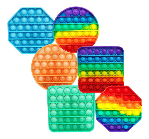Kit 3 Pop It Fidget Toy Colorido Antistress Sensorial Brasil