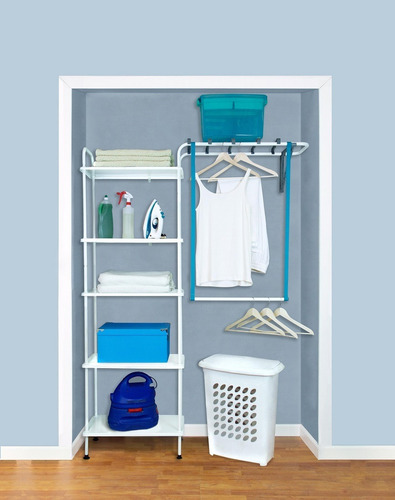 Imagen 3 de 7 de Closet Armable Konekte Blanco 5 Repisas Metal Sólido Durable