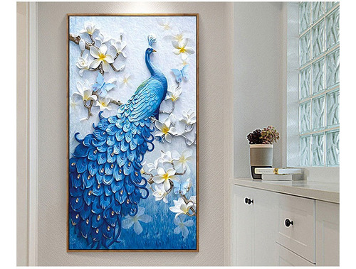Hh 5d Diamante Pintura Kit Mosaico De Pavo Real 30x50cm