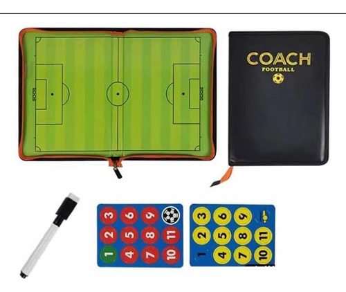 Pizarra Táctica Magnética Con Accesorios Futbol 11 Negro