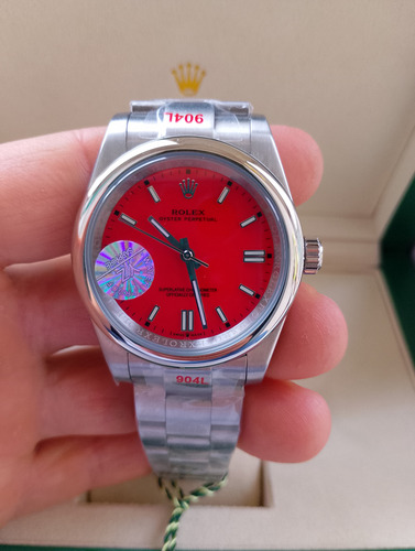 Reloj Rolex Oyster Perpetual Datejust (f.r.) Plateado Plateado Rojo (Usado)