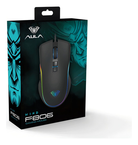 Mouse Aula Wind F806 Gaming Mouse Cor Preto